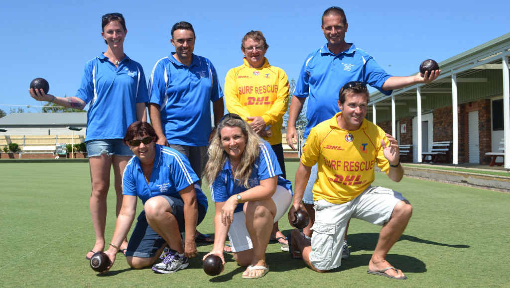 SUPPORTING SURF CLUB: Members of the Casino-Evans Head Surf Lifesaving Club showing their bowls style at their charity day. SUPPORTING SURF CLUB: Members of the Casino-Evans Head Surf Lifesaving Club showing their bowls style at their charity day.