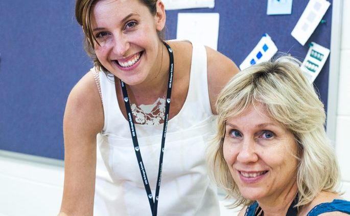 DELICATE ART: Marilyn Williamson (right) from Rockhampton chats with her The Illustrated World instructor Tiffany Shafran DELICATE ART: Marilyn Williamson (right) from Rockhampton chats with her The Illustrated World instructor Tiffany Shafran