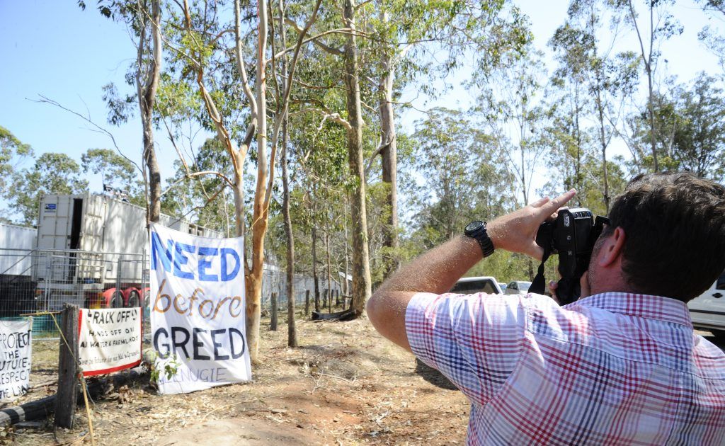 Byron Shire Council mayor Simon Richardson takes some happy snaps at the CSG protest at Glenugie on Thursday. Photo: JoJo Newby / The Daily Examiner Byron Shire Council mayor Simon Richardson takes some happy snaps at the CSG protest at Glenugie on Thursday. Photo: JoJo Newby / The Daily Examiner