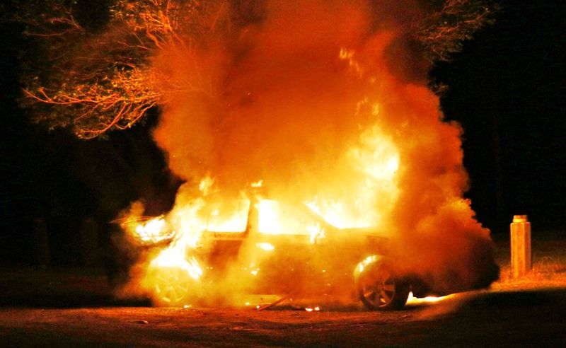 A car was torched at the Jetty early this morning after it was apparently taken on a joyride.
A car was torched at the Jetty early this morning after it was apparently taken on a joyride.