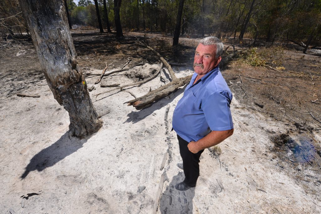 SCRUB FIRE: Dale Clarey is angry after vandals set light to a Coonarr property. Photo: Scottie Simmonds / NewsMail SCRUB FIRE: Dale Clarey is angry after vandals set light to a Coonarr property. Photo: Scottie Simmonds / NewsMail