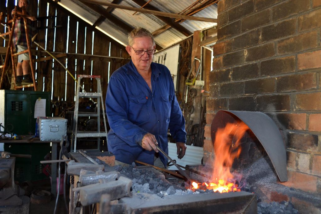Blacksmith Greg Woodbine will be a part of Australia Day celebrations at the Caboolture Historical Village. Blacksmith Greg Woodbine will be a part of Australia Day celebrations at the Caboolture Historical Village.