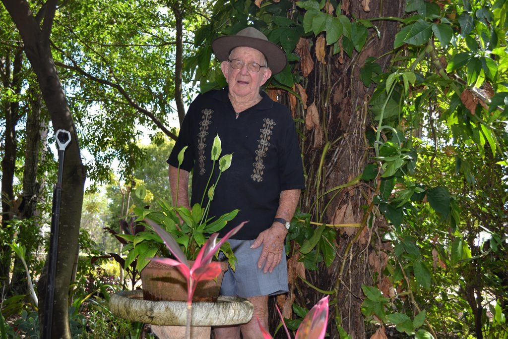 Caboolture Garden Club founding member Tom Morgan looks proudly over the garden he helped create at Caboolture Historical Village. Caboolture Garden Club founding member Tom Morgan looks proudly over the garden he helped create at Caboolture Historical Village.