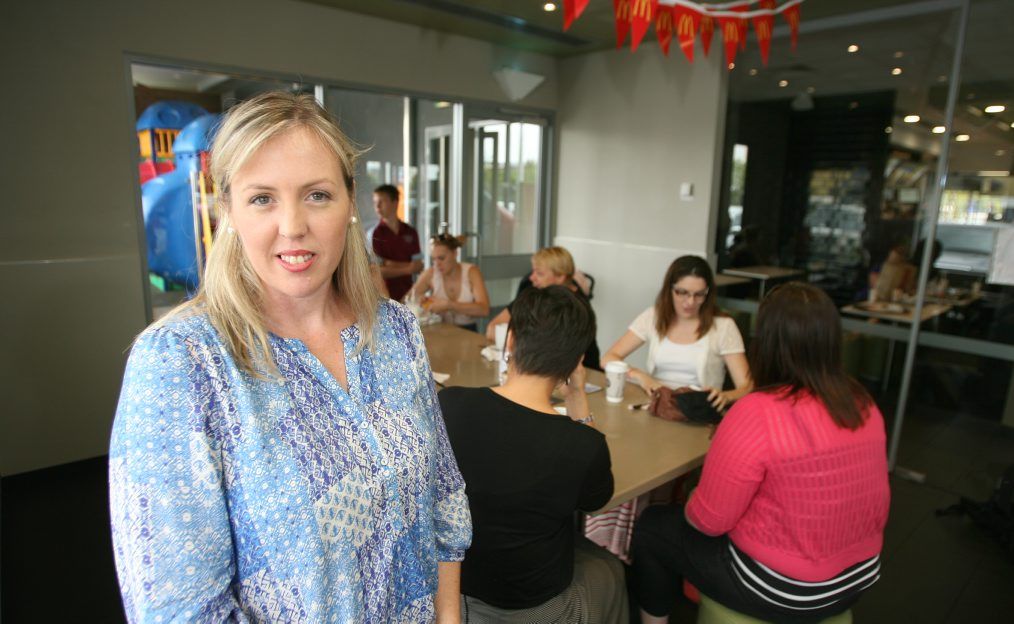 Victoria Murray and the Mining Women's Support Group have found a new meeting place at the Stockland MacDonalds. Photo: Chris Ison / The Morning Bulletin Victoria Murray and the Mining Women's Support Group have found a new meeting place at the Stockland MacDonalds. Photo: Chris Ison / The Morning Bulletin
