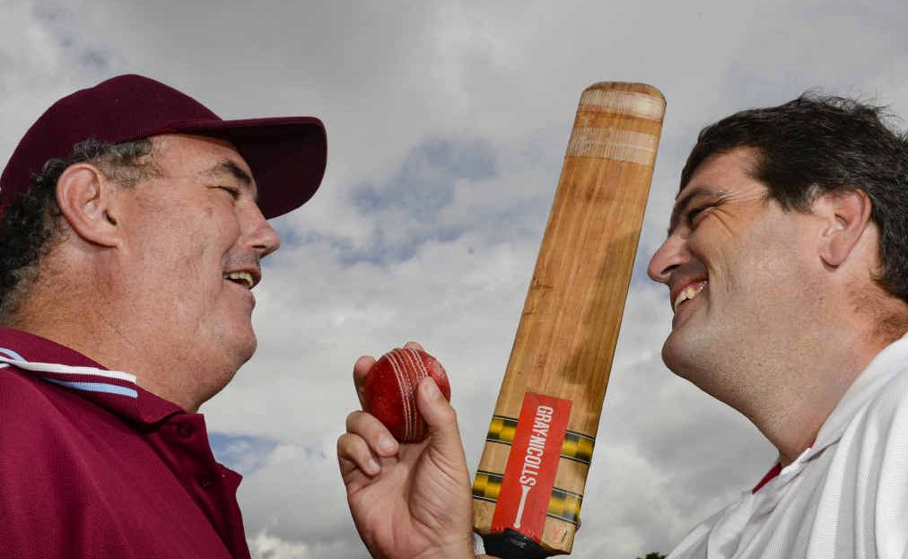 Clarence River Cricket Association president Tom Howard and Clarence Valley Council Mayor Richie Williamson square up before their Mayor’s v President’s XI cricket match on Australia Day at Ellem Oval. Photo: Adam Hourigan Clarence River Cricket Association president Tom Howard and Clarence Valley Council Mayor Richie Williamson square up before their Mayor’s v President’s XI cricket match on Australia Day at Ellem Oval. Photo: Adam Hourigan