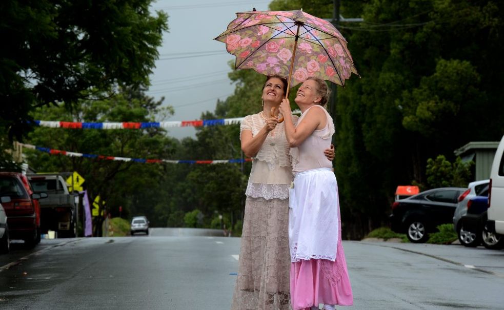 Australia Day. Salsa Junior and Phoenicia Altaire look to the skies at Tyalgum Photo: John Gass / Daily News Australia Day. Salsa Junior and Phoenicia Altaire look to the skies at Tyalgum Photo: John Gass / Daily News