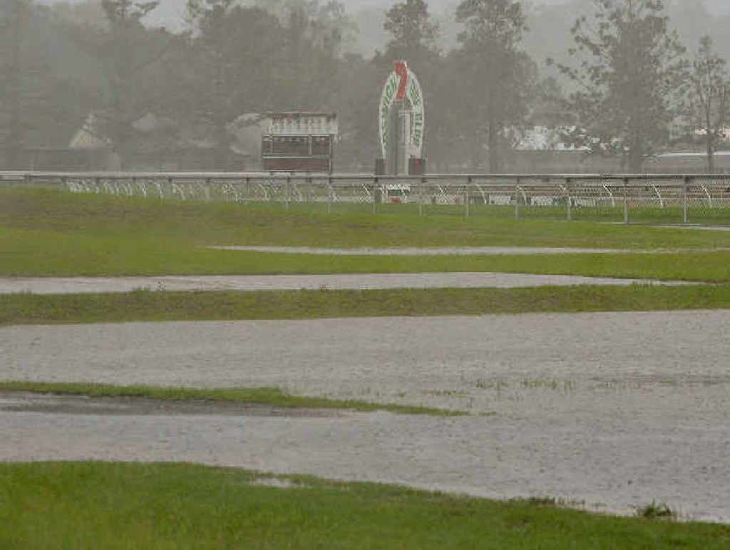 NO SPORT: The race meeting planned for Ipswich yesterday, along with all other outdoor sport over the weekend, was abandoned due to the rain. NO SPORT: The race meeting planned for Ipswich yesterday, along with all other outdoor sport over the weekend, was abandoned due to the rain.