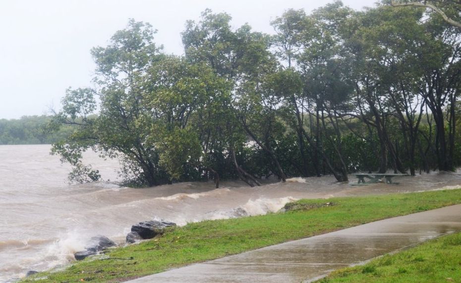 A picnic table goes under as flood water rise in Tweed Heads South on Monday, January 28, 2013. A picnic table goes under as flood water rise in Tweed Heads South on Monday, January 28, 2013.