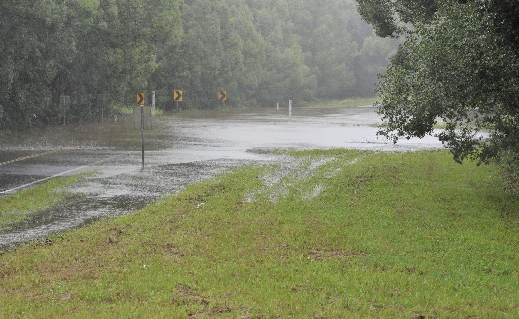 Bangalow-Lismore Road, flooded near Binna Burra on Monday. Photo Mireille Merlet-Shaw / The Northern Star Bangalow-Lismore Road, flooded near Binna Burra on Monday. Photo Mireille Merlet-Shaw / The Northern Star