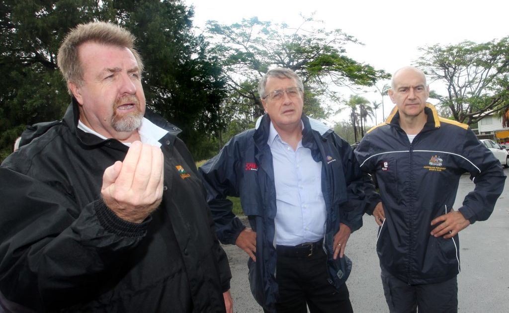 2013 floods. Cr Paul Tully, Deputy PM Wayne Swan and Federal Member for Oxley Bernie Ripoll in Enid Street, Goodna. 2013 floods. Cr Paul Tully, Deputy PM Wayne Swan and Federal Member for Oxley Bernie Ripoll in Enid Street, Goodna.