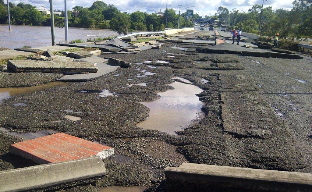 Supplied photo of damage to One Mile bridge from flooding. Supplied photo of damage to One Mile bridge from flooding.