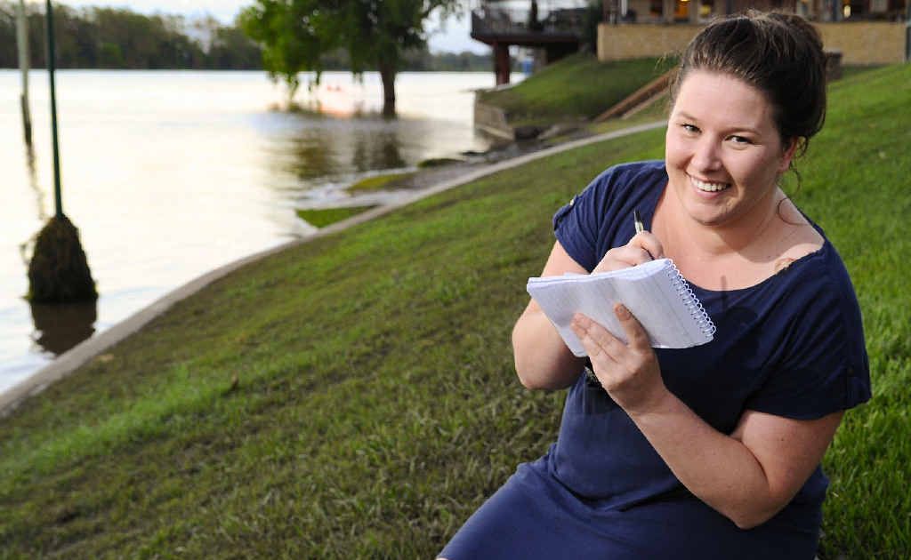 MAKING A SPLASH: Daily Examiner’s deputy editor Shannon Newley. MAKING A SPLASH: Daily Examiner’s deputy editor Shannon Newley.