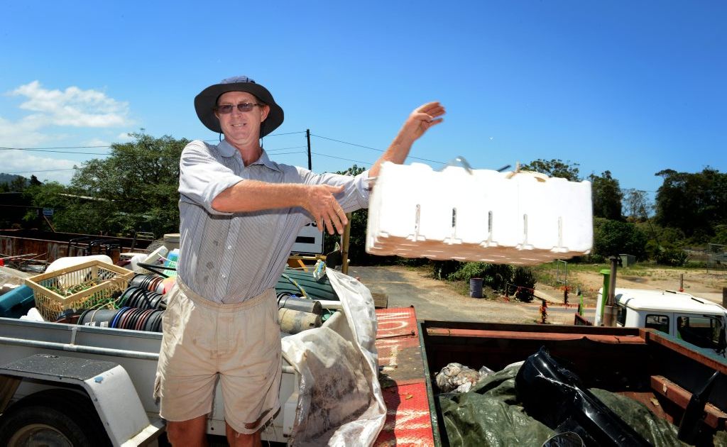 David Montgomery dumps some flood rubbish at Stotts creek tip. David Montgomery dumps some flood rubbish at Stotts creek tip.