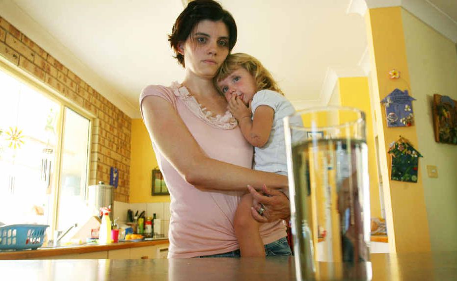 Liz Lovelock believes tap water is responsible for the rashes over her daughter Amelia’s body. Liz Lovelock believes tap water is responsible for the rashes over her daughter Amelia’s body.