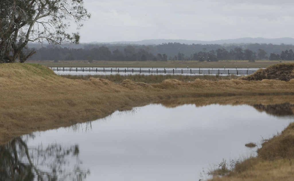 The break in the levee wall near Sportmans Creek at Lawrence. Photo: Adam Hourigan The break in the levee wall near Sportmans Creek at Lawrence. Photo: Adam Hourigan