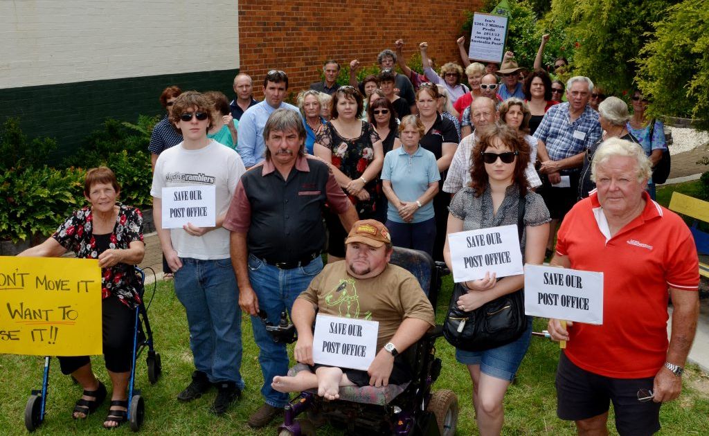 CROWDS GATHERED: Protestors at the Kingaroy Delivery Centre rally. CROWDS GATHERED: Protestors at the Kingaroy Delivery Centre rally.