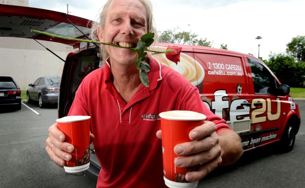 Peter McCormack of cafe2u is giving away one free coffee for Valentine's Day Peter McCormack of cafe2u is giving away one free coffee for Valentine's Day