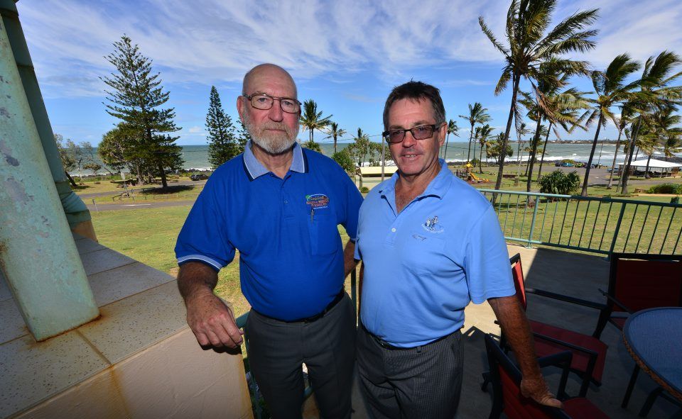 COME ALONG: Coral Coast Chamber of Commerce and Tourism President Vince Urquhart and Bargara Golf Club manager Geoff Peard have organised a charity night. Photo: Scottie Simmonds / NewsMail COME ALONG: Coral Coast Chamber of Commerce and Tourism President Vince Urquhart and Bargara Golf Club manager Geoff Peard have organised a charity night. Photo: Scottie Simmonds / NewsMail