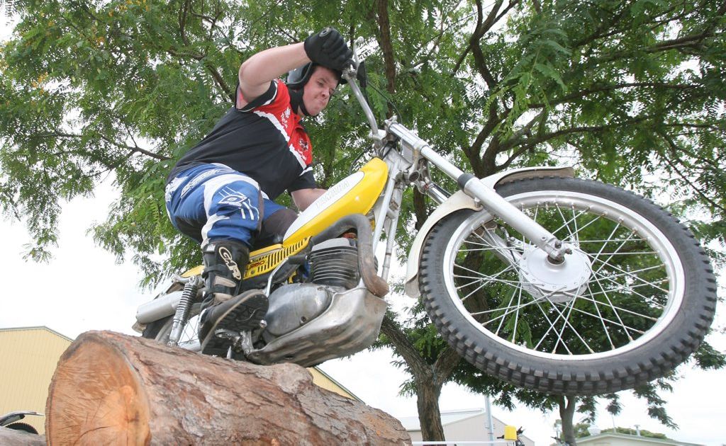 Timothy Evans from Rockhampton Motorcycle Trials at the Sports and Health Expo at the Rockhampton Showgrounds on Sunday. Photo: Chris Ison / The Morning Bulletin Timothy Evans from Rockhampton Motorcycle Trials at the Sports and Health Expo at the Rockhampton Showgrounds on Sunday. Photo: Chris Ison / The Morning Bulletin