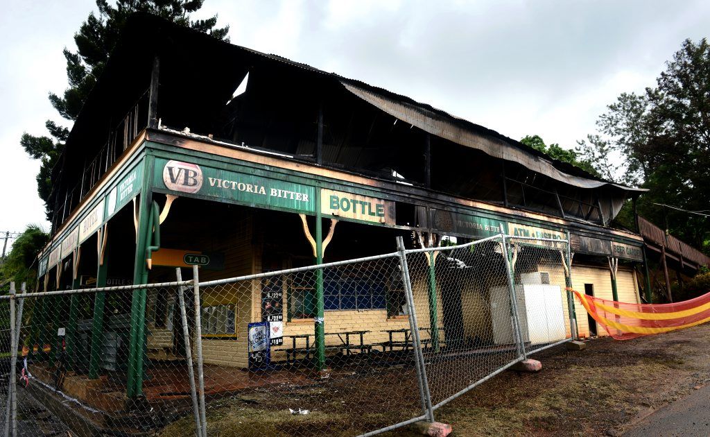 Uki fire at old pub. Uki fire at old pub.