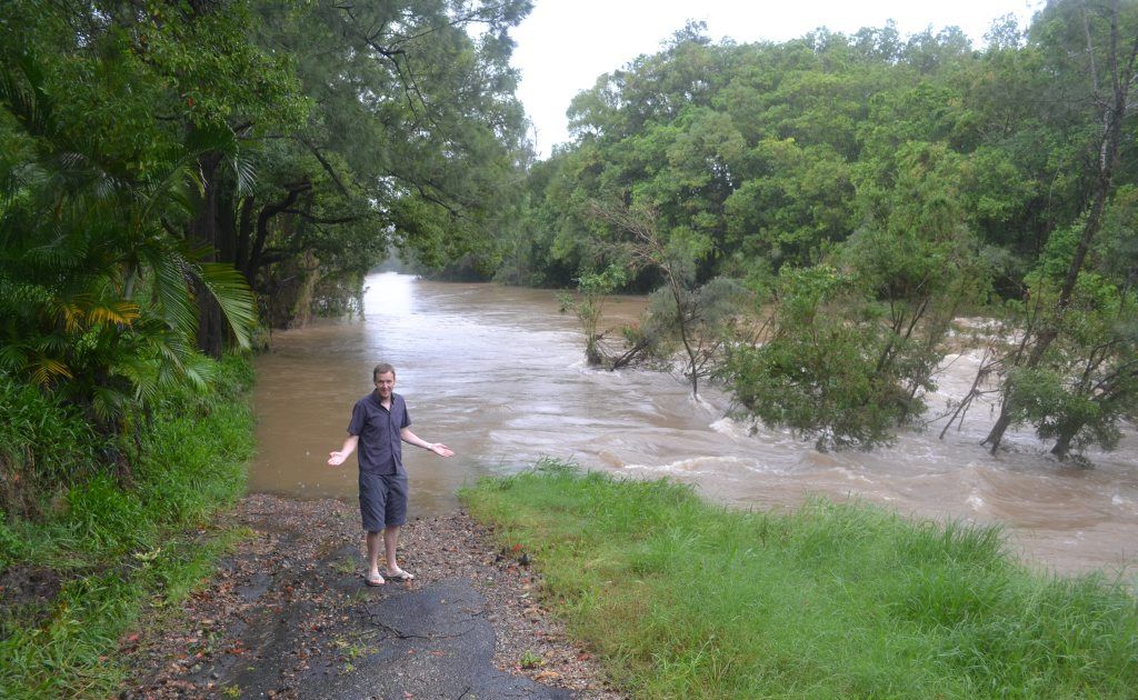 Irish tourist Daragh O'Duffy has never seen flood water like this on the out skirts of Uki. Irish tourist Daragh O'Duffy has never seen flood water like this on the out skirts of Uki.