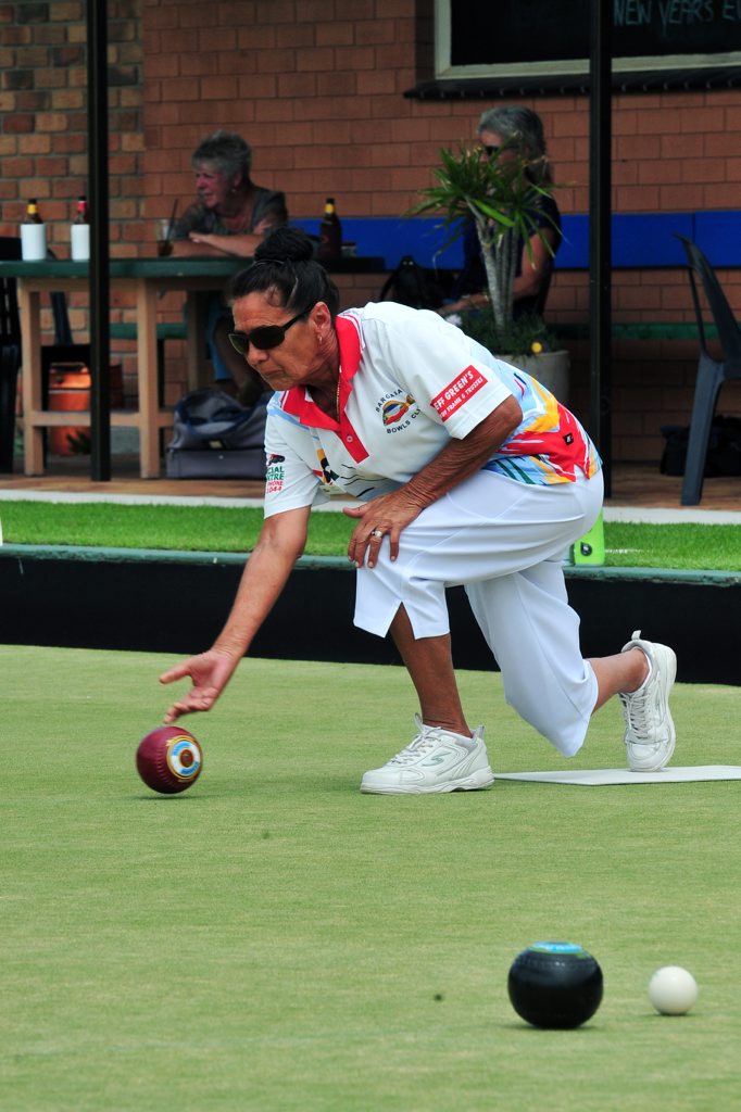 LAWN BOWLS: Bargara Bowls Club member Carol Nystrom bowls against Burnett Bowls Club in the Super Challenge Quarter Final held at Moore Park Beach Bowls Club. Photo: Max Fleet / NewsMail LAWN BOWLS: Bargara Bowls Club member Carol Nystrom bowls against Burnett Bowls Club in the Super Challenge Quarter Final held at Moore Park Beach Bowls Club. Photo: Max Fleet / NewsMail