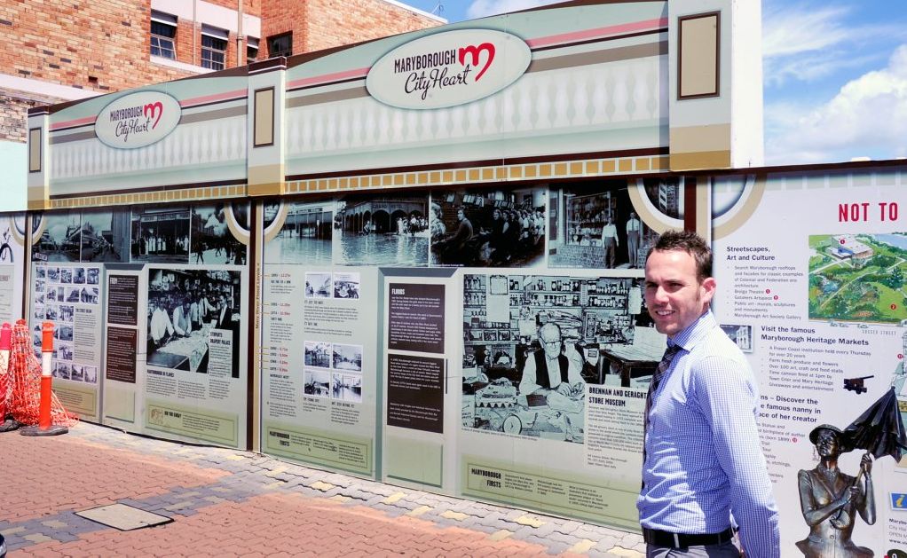 Reaching out to investors, councillor Daniel Sanderson stands by a prime, Kent St location in Maryborough's CBD. Reaching out to investors, councillor Daniel Sanderson stands by a prime, Kent St location in Maryborough's CBD.