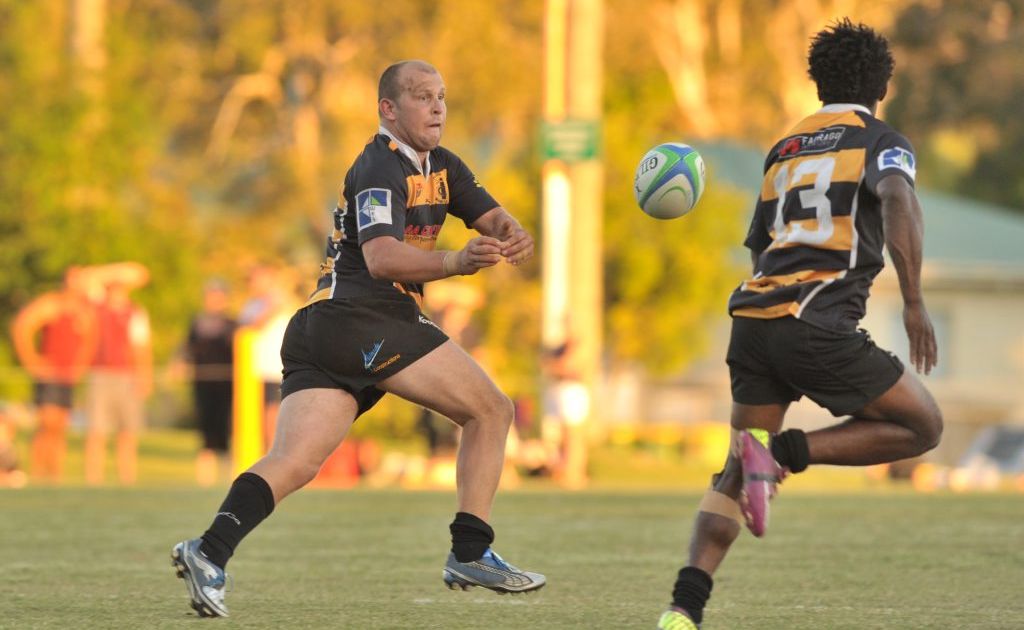Local rugby union, Caloundra v's Caboolture at Lighthouse Park, Caloundra: Caloundra's Grant Litt offloads. Local rugby union, Caloundra v's Caboolture at Lighthouse Park, Caloundra: Caloundra's Grant Litt offloads.