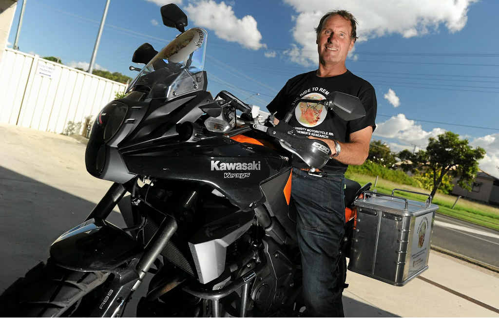 LONG HAUL: Paul Brown rides his motorbike around Australia before heading to Russia and the UK where he will place his mother’s ashes. LONG HAUL: Paul Brown rides his motorbike around Australia before heading to Russia and the UK where he will place his mother’s ashes.