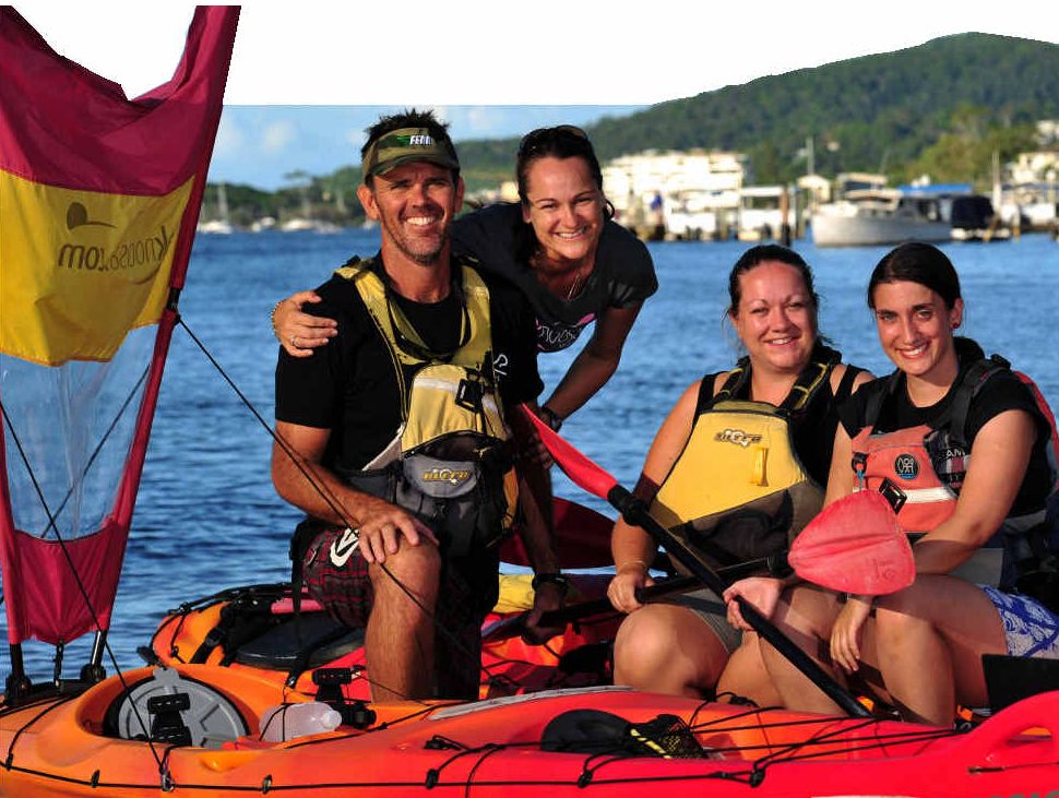 LOW IMPACT: Rod and Cath Withyman (left), from Kayak Noosa, celebrate with clients Hayley Pearce and Becky Lumsden, from the UK, as their eco credentials are recognised with an Advanced Ecotourism certification. LOW IMPACT: Rod and Cath Withyman (left), from Kayak Noosa, celebrate with clients Hayley Pearce and Becky Lumsden, from the UK, as their eco credentials are recognised with an Advanced Ecotourism certification.