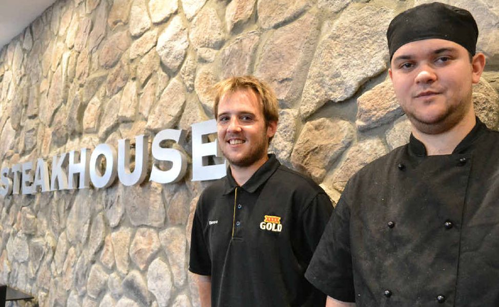 WELCOME: Grafton Steakhouse head chef Beau Eveleigh and sous chef Steve Evans are ready for today’s opening. WELCOME: Grafton Steakhouse head chef Beau Eveleigh and sous chef Steve Evans are ready for today’s opening.