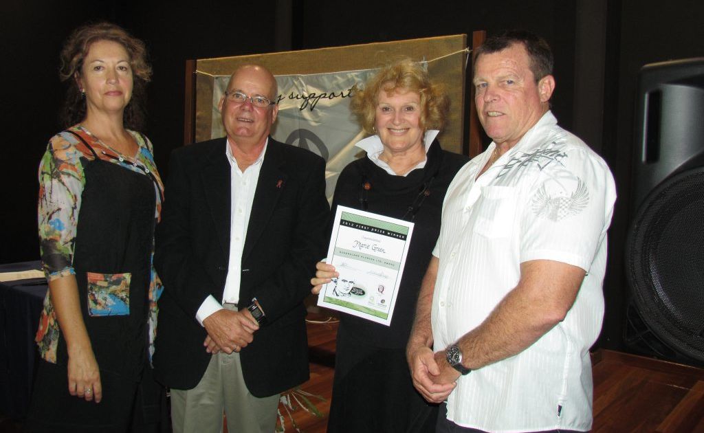 Marci Russo and David Allen of the art show organising committee, with Marie Green winner of the Judges Award presented by Bob Maher, Manager Bayer Circuit, QAL (major sponsor). At last year's Captain Cook 1770 Festival art show. Photo Contributed Marci Russo and David Allen of the art show organising committee, with Marie Green winner of the Judges Award presented by Bob Maher, Manager Bayer Circuit, QAL (major sponsor). At last year's Captain Cook 1770 Festival art show. Photo Contributed