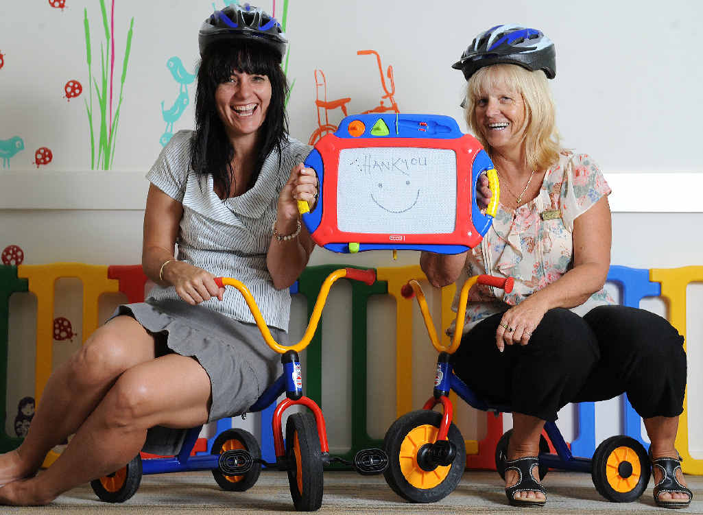 GENEROUS DONATION: Rebekka Battista (left), director of Our House, and Jane Isenhood, director of Northern Rivers Childcare Services, with some of the toys donated to the hospital-linked accommodation facility. GENEROUS DONATION: Rebekka Battista (left), director of Our House, and Jane Isenhood, director of Northern Rivers Childcare Services, with some of the toys donated to the hospital-linked accommodation facility.