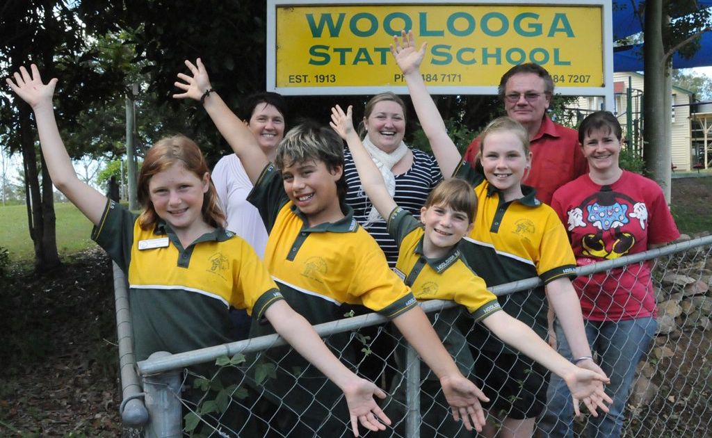 Woolooga State School pre Jubilee preparations. Back Marie Jenkins, Principal Stacey-Anne Bray, Thomas and Nicole Jones. Front students Jasmin Mitchell, Joseph Thompson, Krystal Jones and Olivia Bourke. Woolooga State School pre Jubilee preparations. Back Marie Jenkins, Principal Stacey-Anne Bray, Thomas and Nicole Jones. Front students Jasmin Mitchell, Joseph Thompson, Krystal Jones and Olivia Bourke.