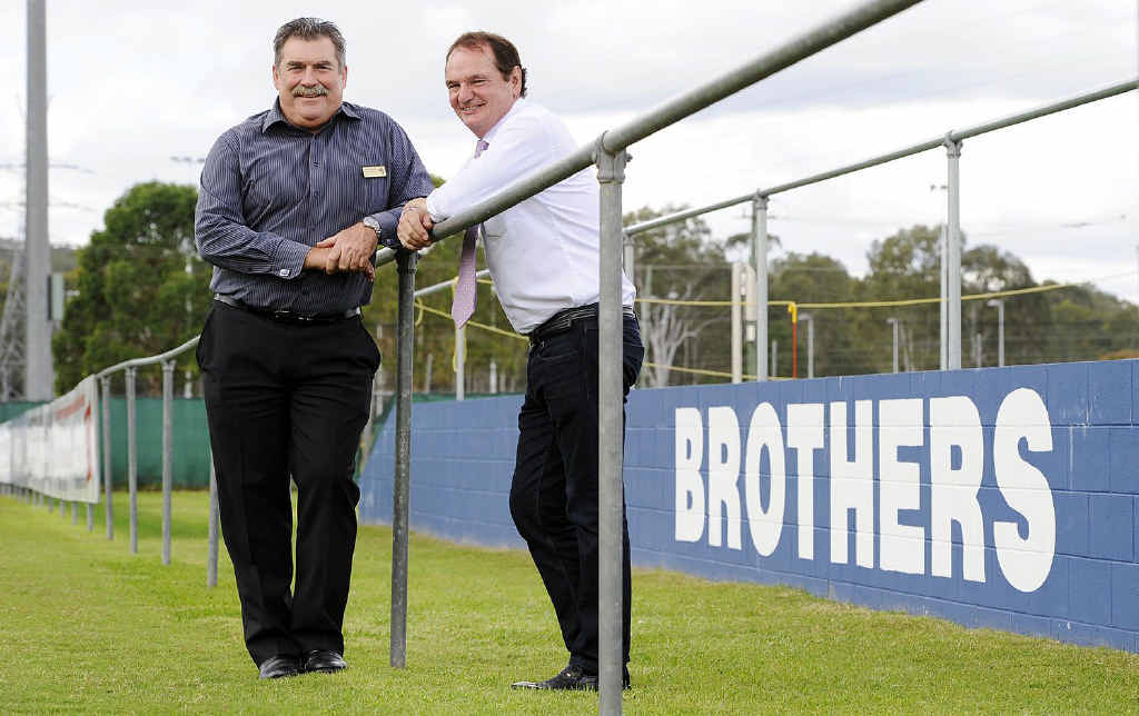 ROCK SOLID: Brothers Leagues Club general manager Mark Hennelly with Ipswich Mayor Paul Pisasale. ROCK SOLID: Brothers Leagues Club general manager Mark Hennelly with Ipswich Mayor Paul Pisasale.