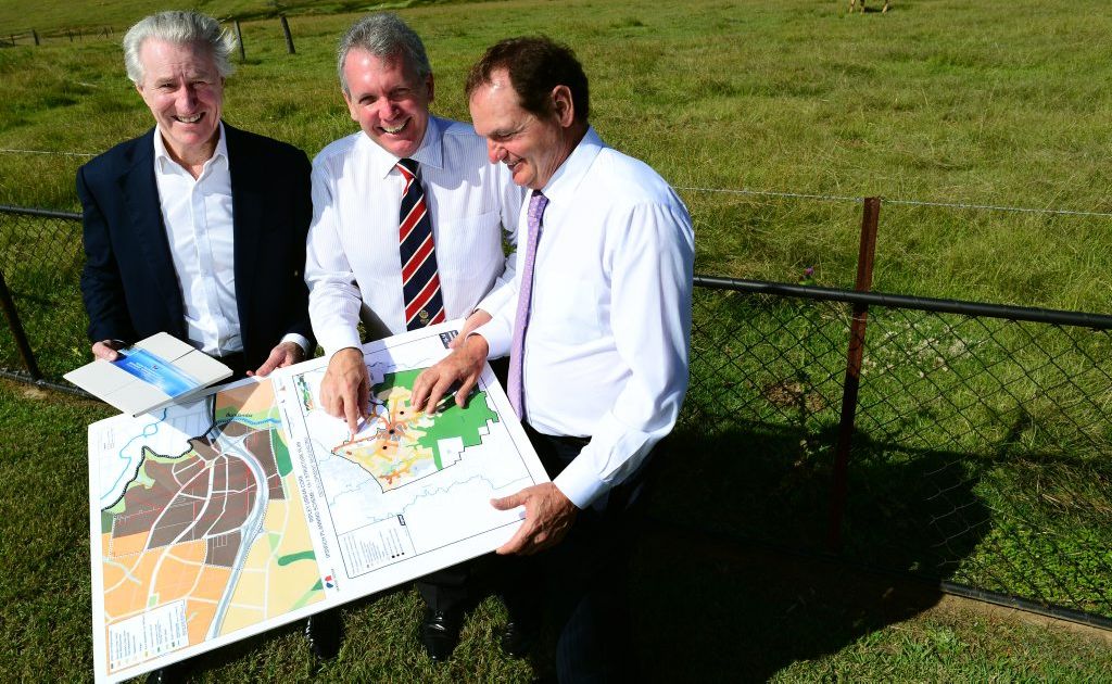 Sekisui House director Stephen Williams explains details about the Ripley Valley development to Energy and Water Supply Minister Mark McArdle (centre) and Mayor Paul Pisasale. Sekisui House director Stephen Williams explains details about the Ripley Valley development to Energy and Water Supply Minister Mark McArdle (centre) and Mayor Paul Pisasale.