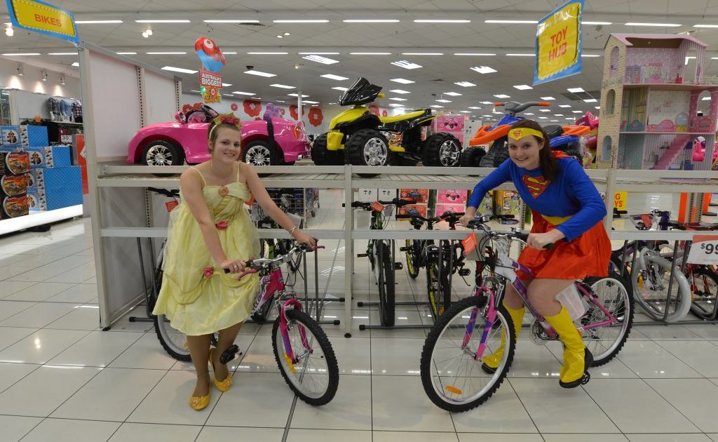 Target staff Imogen Dillon and Rebekah Wilhelmi are gearing up for their giant toy sale which starts today. Target staff Imogen Dillon and Rebekah Wilhelmi are gearing up for their giant toy sale which starts today.