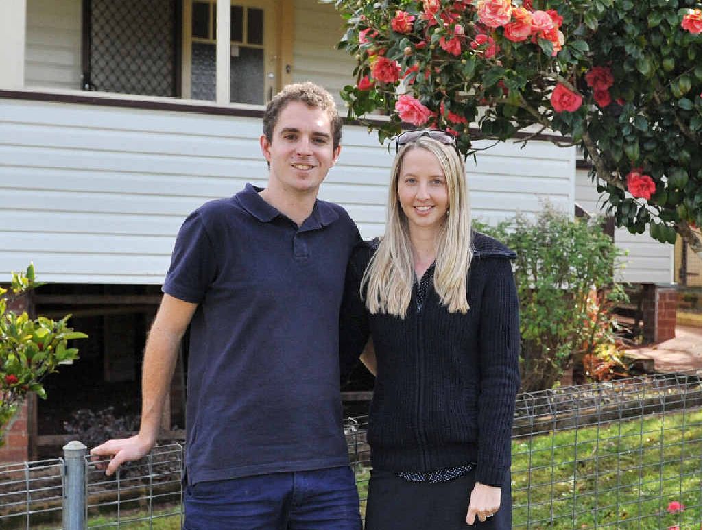Jessie Wells and Damian Claffey have just bought their first home in East Lismore, and will be paying less in morgage than they were in rent. Jessie Wells and Damian Claffey have just bought their first home in East Lismore, and will be paying less in morgage than they were in rent.
