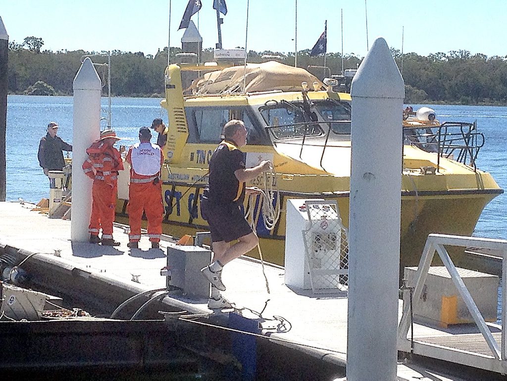 The Coast Guard prepares to search for missing man at Tin Can Bay. The man's body was found on Saturday. The Coast Guard prepares to search for missing man at Tin Can Bay. The man's body was found on Saturday.