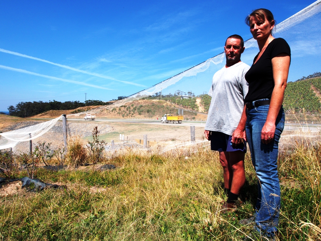 HIGHWAY TO HELL: Michelle and Jason Lloyd are losing sleep during construction of the Sapphire to Woolgoolga Pacific Hwy upgrade. Photo: CRAIG HOGGETT / Woolgoolga Advertiser HIGHWAY TO HELL: Michelle and Jason Lloyd are losing sleep during construction of the Sapphire to Woolgoolga Pacific Hwy upgrade. Photo: CRAIG HOGGETT / Woolgoolga Advertiser