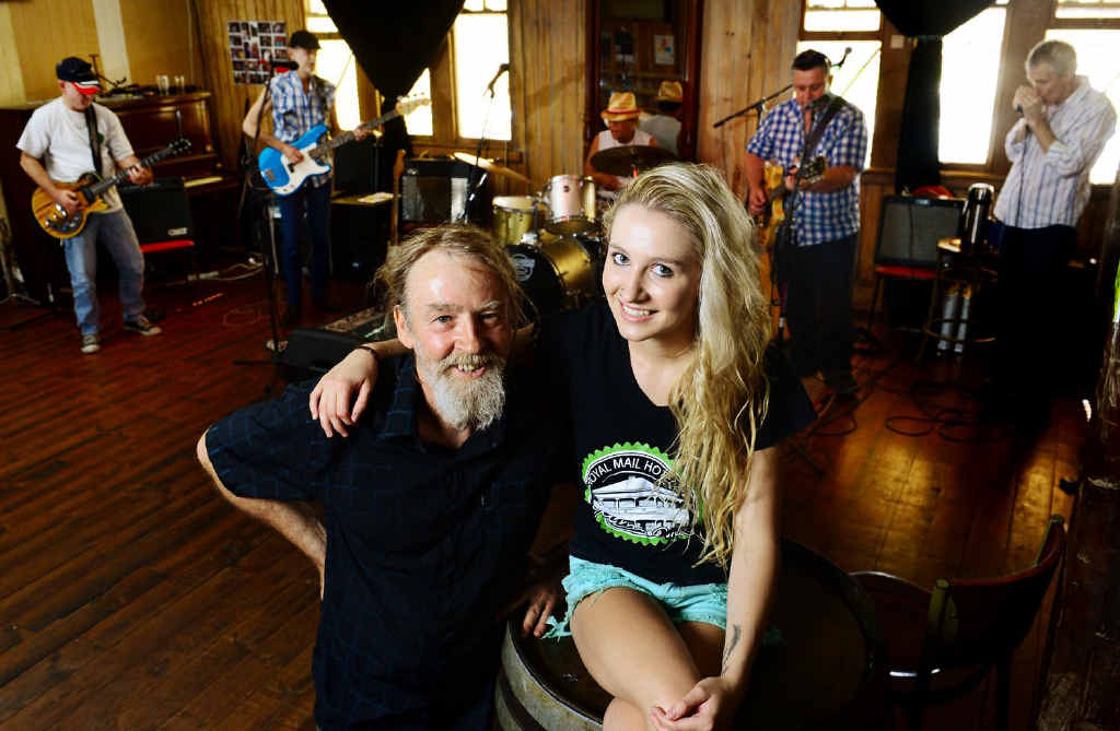 TRUE BLUES: Owner of the Royal Mail Hotel and recipient of the 2014 ‘Keeping the Blues Alive’ award Andy Cafe and his daughter Addie Cafe. TRUE BLUES: Owner of the Royal Mail Hotel and recipient of the 2014 ‘Keeping the Blues Alive’ award Andy Cafe and his daughter Addie Cafe.