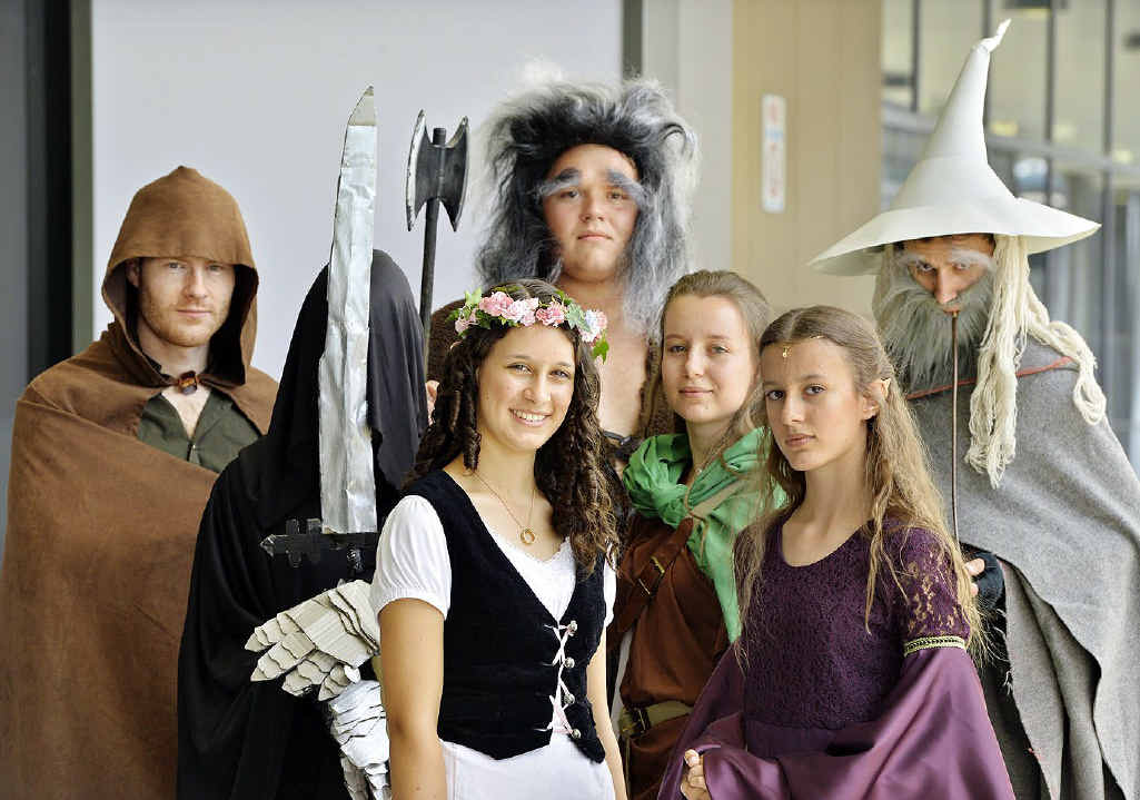 Fans wear homemade costumes to see The Hobbit sequel yesterday. Fans wear homemade costumes to see The Hobbit sequel yesterday.