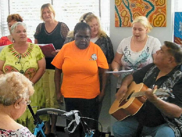 Roger Knox and the indigenous choir provided entertainment at the event. Roger Knox and the indigenous choir provided entertainment at the event.