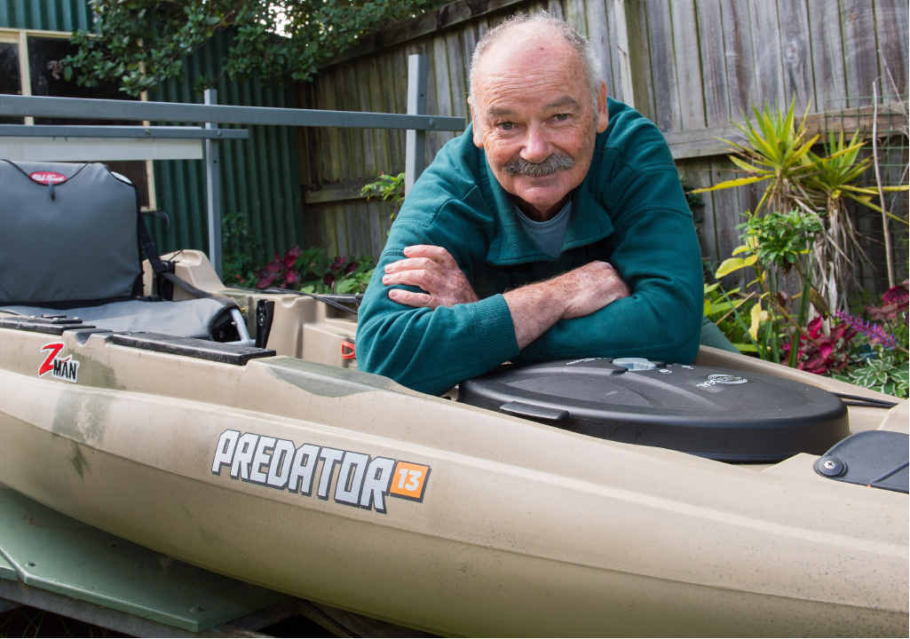 SHARK TALE: Sandy Beach man Wal Pemberton landed a tiger shark while fishing from his kayak off Arrawarra Headland. SHARK TALE: Sandy Beach man Wal Pemberton landed a tiger shark while fishing from his kayak off Arrawarra Headland.