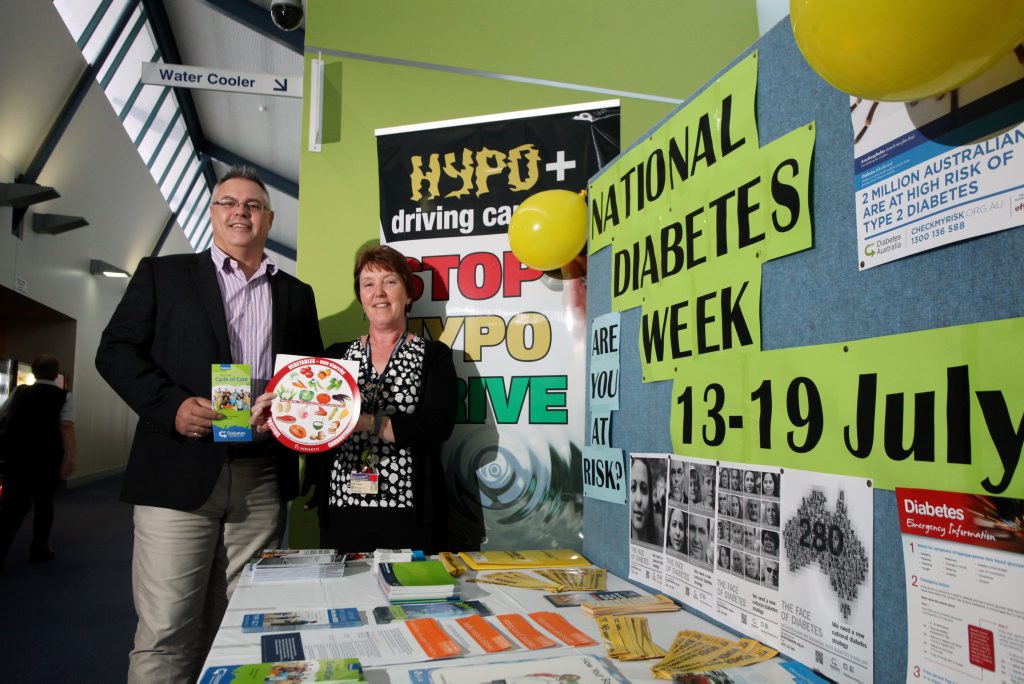 Michael Pucci with Linda Zarghami, nurse unit manager of chronic disease at Logan Hospital. Photo Inga Williams / The Reporter Michael Pucci with Linda Zarghami, nurse unit manager of chronic disease at Logan Hospital. Photo Inga Williams / The Reporter