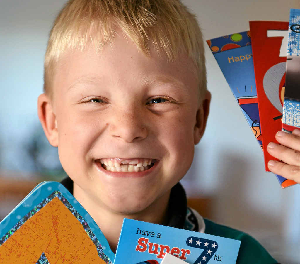 GENEROUS: Mason Reynolds, 7, continues to donate his birthday money to the Friends of Ebenezer charity instead of getting presents. GENEROUS: Mason Reynolds, 7, continues to donate his birthday money to the Friends of Ebenezer charity instead of getting presents.