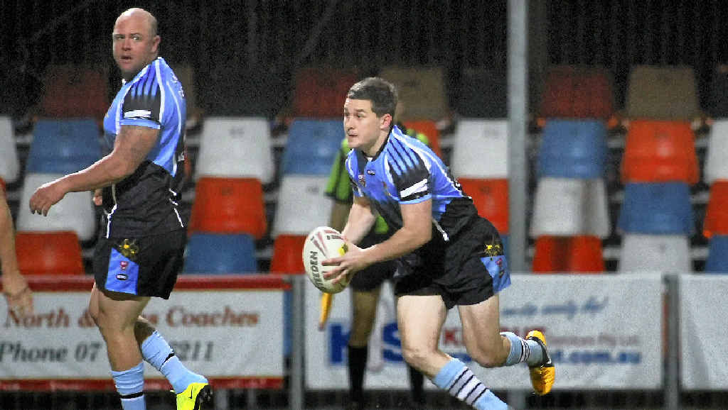 IN HIS OWN LEAGUE: Norths Chargers player Luke Guinane in a rugby league game against Biloela at Browne Park. IN HIS OWN LEAGUE: Norths Chargers player Luke Guinane in a rugby league game against Biloela at Browne Park.