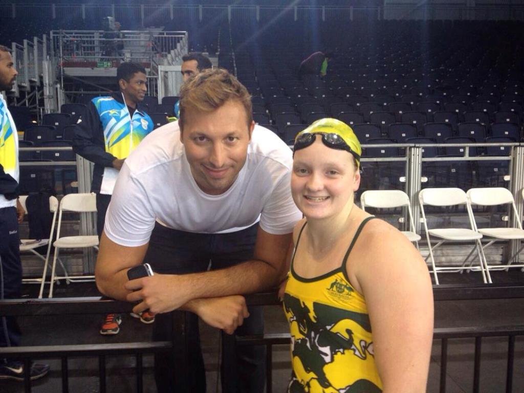 Rockhampton teenage swimmer Alanna Bowles with one of Australia's well known Olympians Ian Thorpe Rockhampton teenage swimmer Alanna Bowles with one of Australia's well known Olympians Ian Thorpe