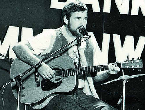 John Williamson on stage at the Muster in 1985