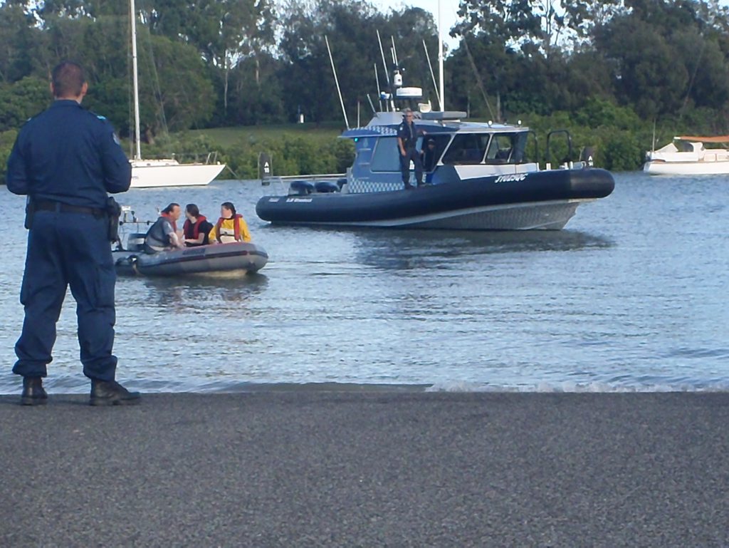 Greenpeace Australia Pacific protestors bought in by water police. Greenpeace Australia Pacific protestors bought in by water police.